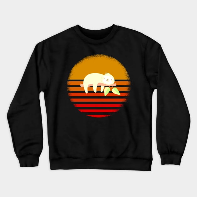 Cute Sloth Retro Crewneck Sweatshirt by Imutobi